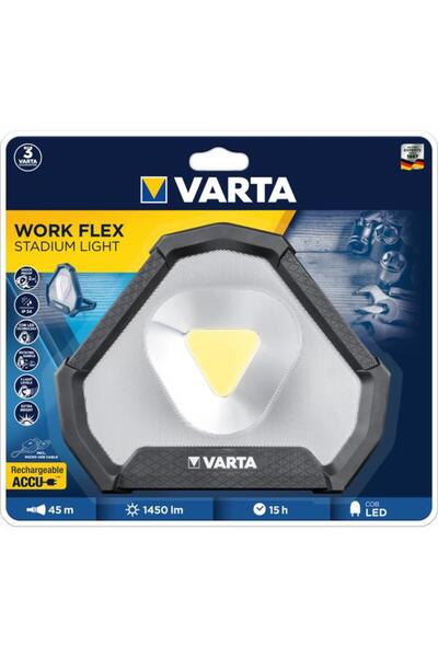 Varta Lanternă LED de lucru flexibilă pentru stadion, reîncărcabilă, 1450 lm, IP54, USB