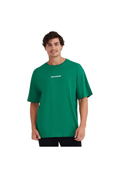 SKECHERS Ανδρικό μπλουζάκι σε σκούρο πράσινο χρώμα