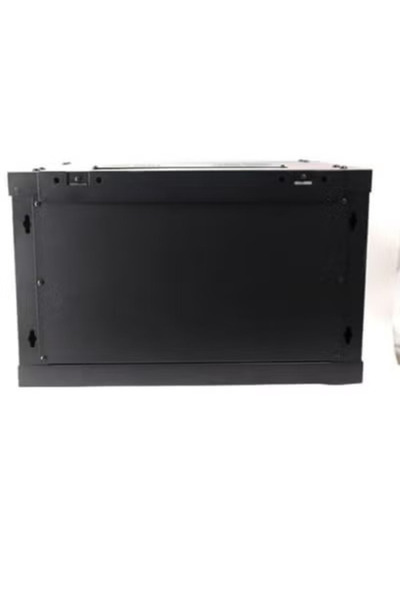 Mini pro خزانة خادم مثبتة على الحائط 6 وحدات، مقاس 600×450 مم، مزودة بمروحة تبريد - باب زجاجي قابل للقفل وألواح جانبية، مقاس 19 بوصة