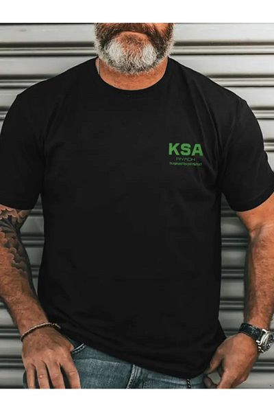 ACTIVE MODA -Printed Saudi Arabia - Saudi Arabia Cotton Oversize Men's Tshirt Large Size