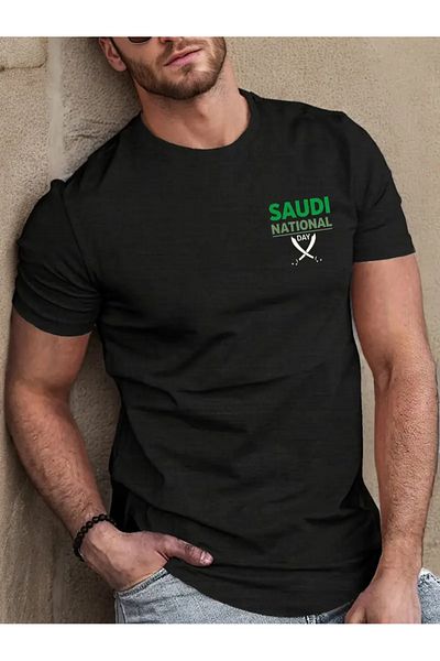 ACTIVE MODA -Printed Saudi Arabia - Saudi Arabia Cotton Oversize Men's Tshirt Large Size