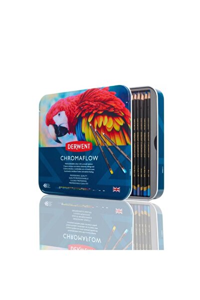 Derwent Set creioane colorate profesionale Chromaflow, cutie metalică, 48 buc.