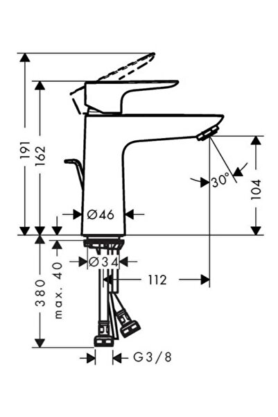 Hansgrohe Talis E Tek Kollu Lavabo Bataryası Parlak Altın - Optik, 110 Coolstart, Kumandalı