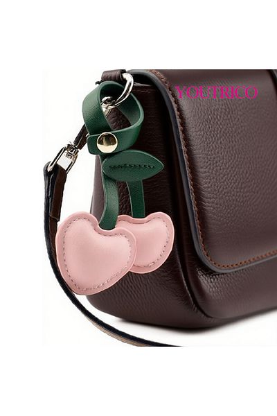 Youtrico 1pc Cherry,PU leather,universal pendant,bag,school bag,school,work,gift