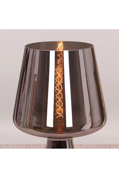 LUXXO Wine lamp, 1xE27, cement base, smoked glass shade, 20x20x30cm