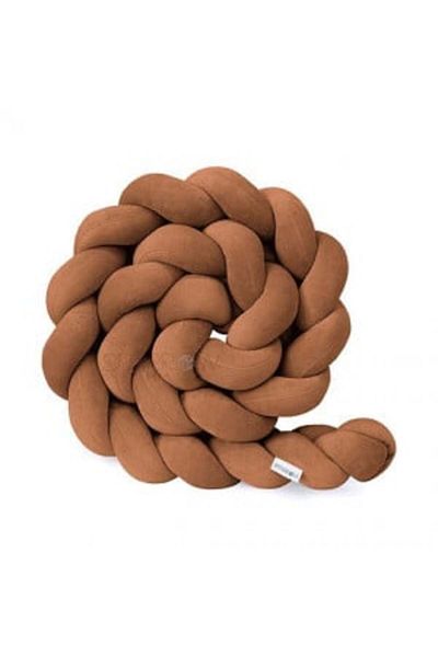 Sparrow Protectie impletita pentru patut copii, din bumbac catifelat, Sparrow, Velvet Cinnamon 340 cm, Full