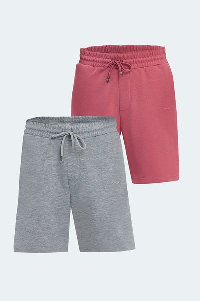 Slazenger Virtually 2 Piece Set Men's Shorts Gray -Rose