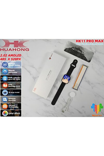 ARELL TEKNOLOJİ HK11 Pro Max Orıjınal Yeni Seri Güçlu Batarya Amoled Ekran Akıllı Saat Çift Kordonlu