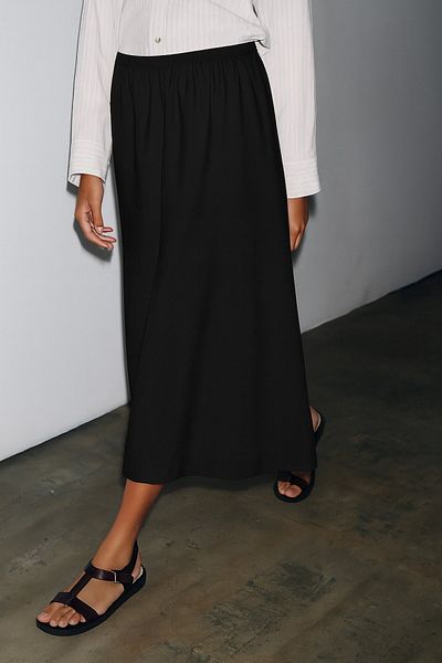 HAKKE Linen look bell skirt