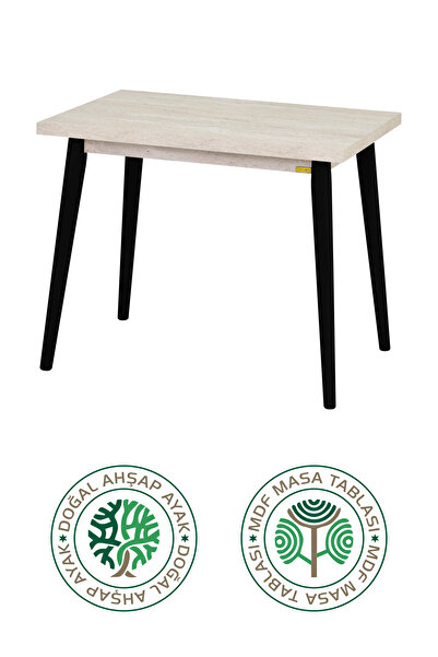 VİLİNZE Avanos Mdf Sabit Traverten Mutfak Masası - 60x90 Cm