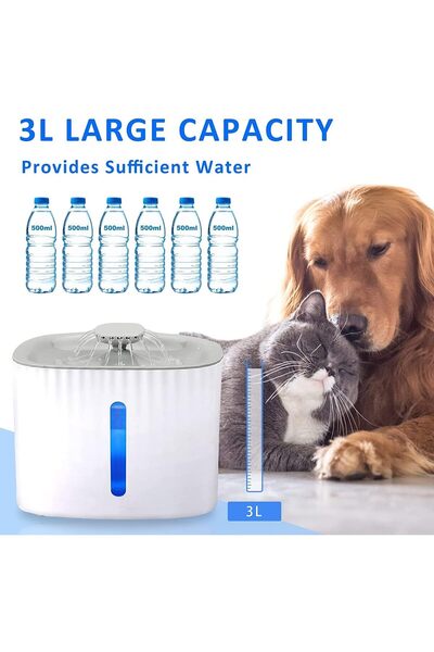 genernic Necomi Cat Water Fountain - 3L Automatic Pet Water Dispenser with Filter