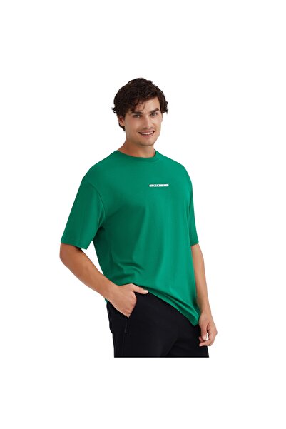 SKECHERS Ανδρικό μπλουζάκι σε σκούρο πράσινο χρώμα