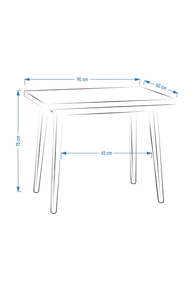 VİLİNZE Avanos Mdf Sabit Traverten Mutfak Masası - 60x90 Cm