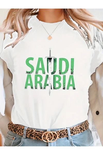 JANSO GROUP -Printed Saudi Arabia - Saudi Arabia Cotton Oversize Women's Tshirt Large Size