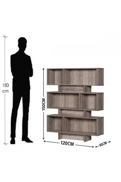 BAITY Office Storage Unit Malaysian Wood - Elegant and Modern Design - Brown Color