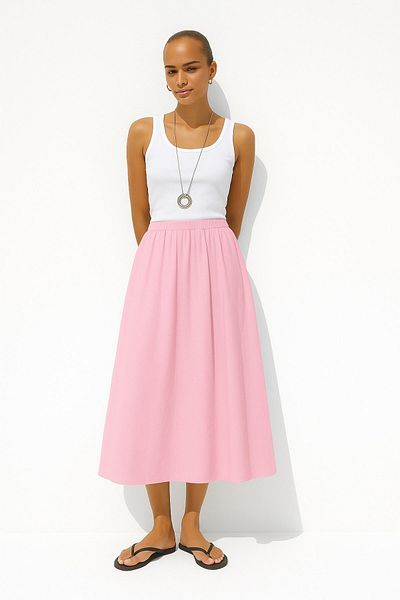 HAKKE Linen look bell skirt