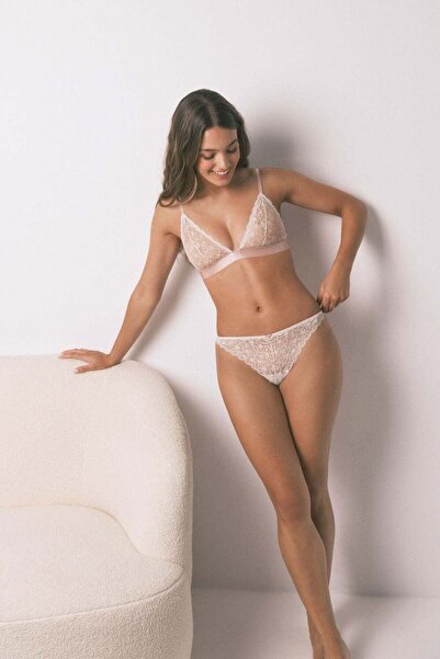 Women'secret Grey lace Brazilian panty