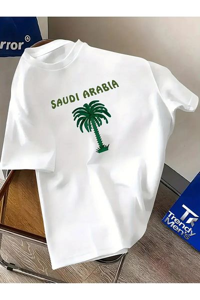 ACTIVE MODA -Printed Saudi Arabia - Saudi Arabia Cotton Oversize Men's Tshirt Large Size