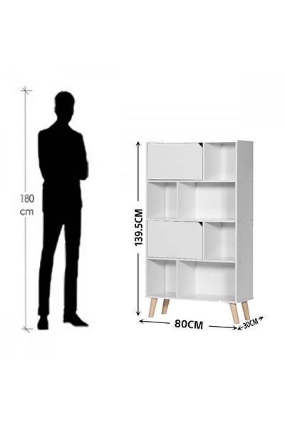 BAITY Multi-purpose cabinet with 4-tier Malaysian wood in white color