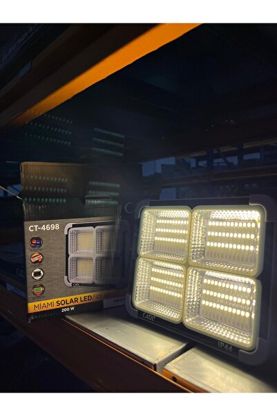 Cata CT-4698 MİAMİ SOLAR LED 200W GÜNEŞ ENERJİLİ LED PROJEKTÖR