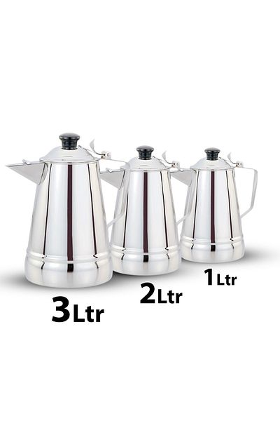 Maxima Stainless Steel Milk Jug Set – 3-Piece - 1L,2L,3L Durable, Heat-Resistant, Serving Pots