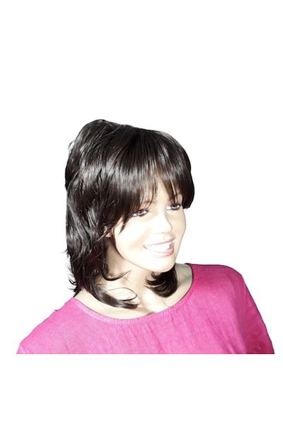 L-line fashion Women's wig, synthetic fiber, with a medium satin look