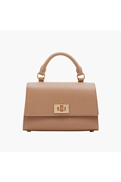 Anne Klein حقيبة يد متينة مع قفل ملتوي ومقبض علوي