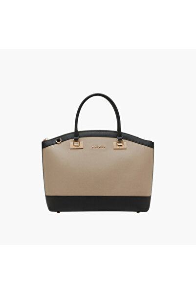 Anne Klein حقيبة توت ملونة بسحاب وحزام قابل للفصل