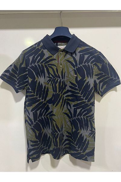U.S. Polo Assn. U.S. Polo Assn. Polo Neck Leaf Pattern T-Shirt