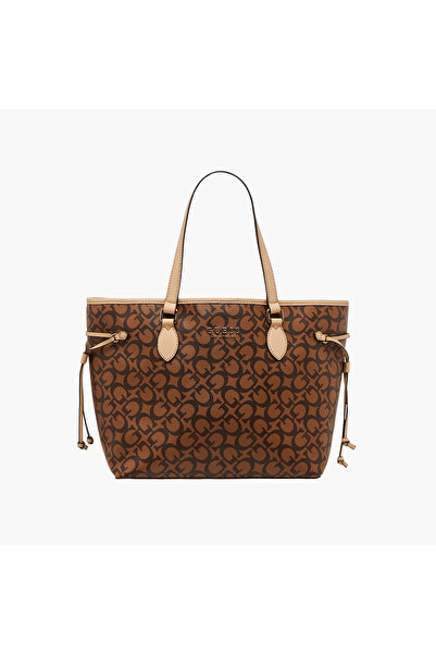 Guess Ashburn Monogram Print Tote Bag with Zip Closure