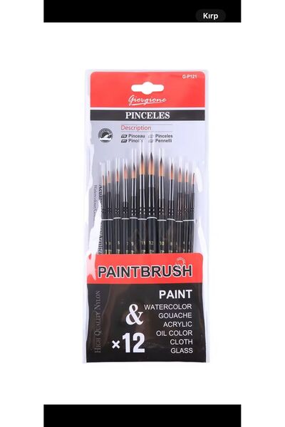 GİORGİONE Yuvarlak Uçlu Fırça Seti 12li set kaliteli sentetikten üretilmiştir...