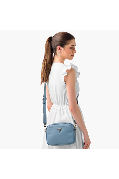 Guess Emiliya Girlfriend Textured Crossbody Bag with Adjustable Strap