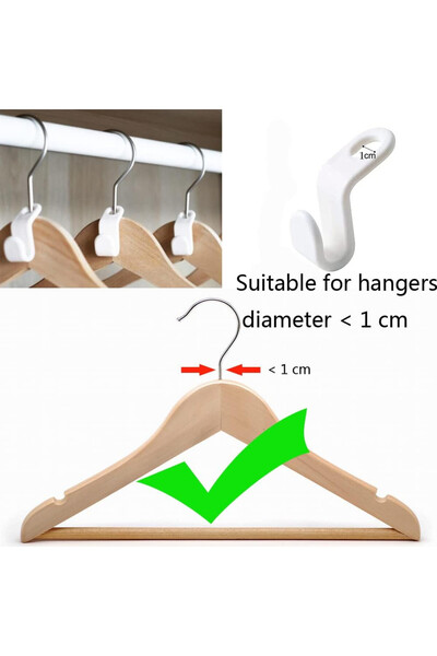 Helweet Set of 20 hanger hooks, polypropylene, multicolor, 5.5 x 2 cm