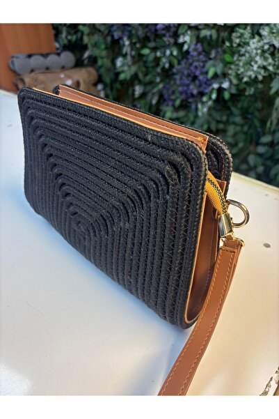 MaVaux Soho Straw Look Leather Blend Portfolio Cluıtch Bag