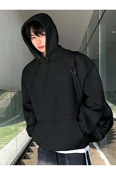 Deocept Unisex Σχολείο Λυκείου Γυμνασίου Χωρίς εκτύπωση Απλό Φαρδύ φούτερ με κουκούλα Basic Oversize