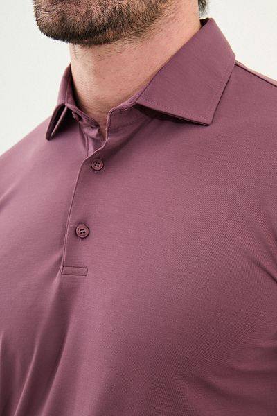 Mcr Plain Slim Fit Polo Neck Men's T-Shirt Plum - 36827.24Y