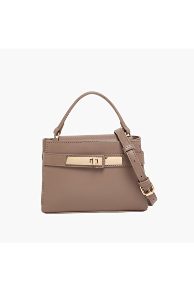 Anne Klein حقيبة ساتشيل صلبة بحزام قابل للفصل وإغلاق بزر مغناطيسي