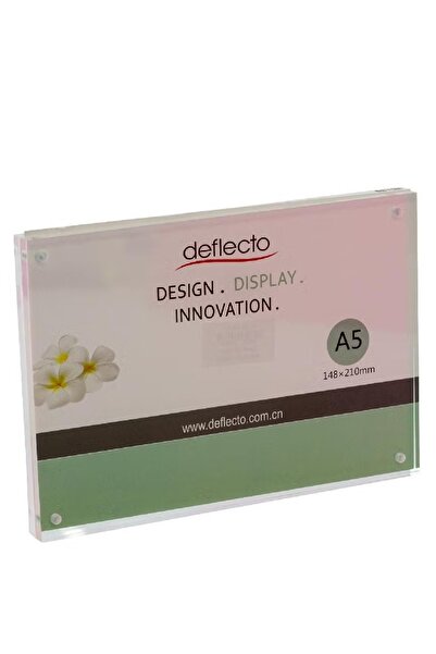 Deflecto حامل اسم أكريليك شفاف للطاولة A5