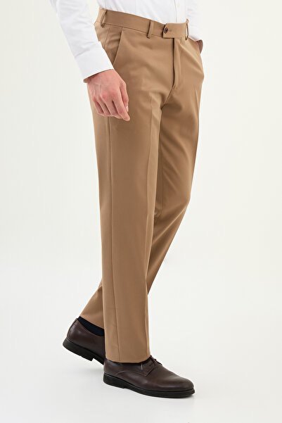 Mcr Straight Slim Fit Classic Men's Trousers Beige - 38215.23K