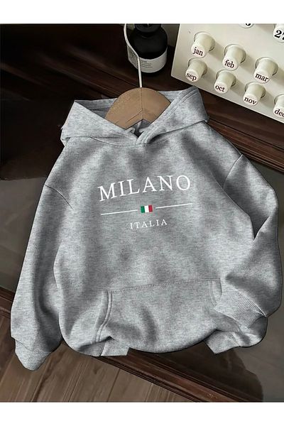 FUFLUNS Milan Printed Oversize Unisex Hooded Sweatshirt