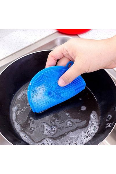 Aptel Dish sponge, multifunctional, silicone, blue