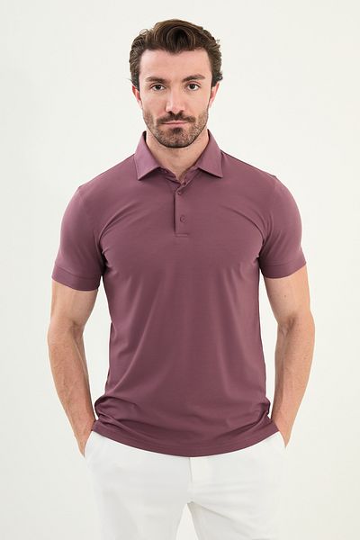 Mcr Plain Slim Fit Polo Neck Men's T-Shirt Plum - 36827.24Y