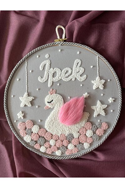 punch passion Bebek kapı süsü, hastane kapı süsü, 30 cm, punch nakışlı, isiml...