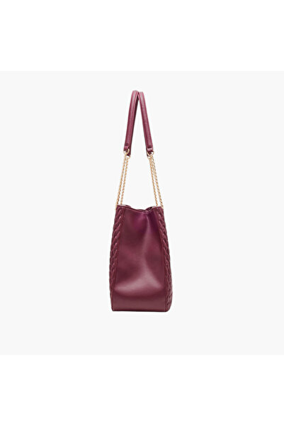 Anne Klein Textured Tote Bag with Chain Straps