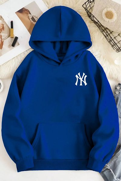 herkesemoda Front and Back Printed Hooded Sweatshirt
