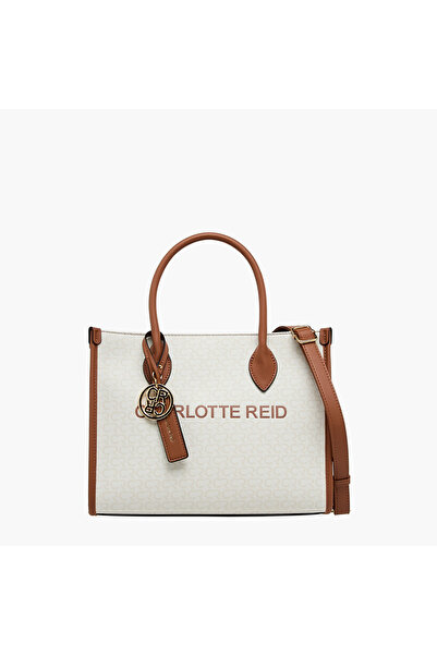 CHARLOTTE Reid Logo Embossed Tote Bag with Double Handle