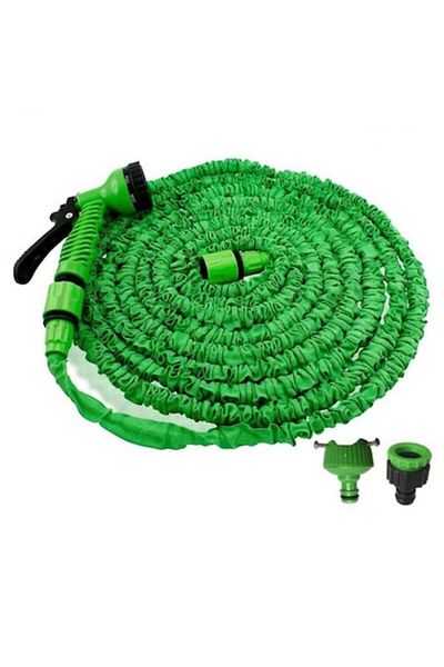 rotop Furtun extensibil Verde Extreme Rezist, pentru gradina 60m, presiune reglabila, pistol inclus