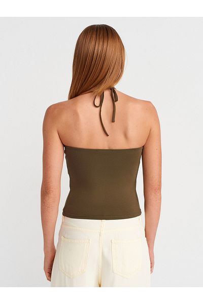 Dilvin 31959 Halter Strapless Top-Khaki