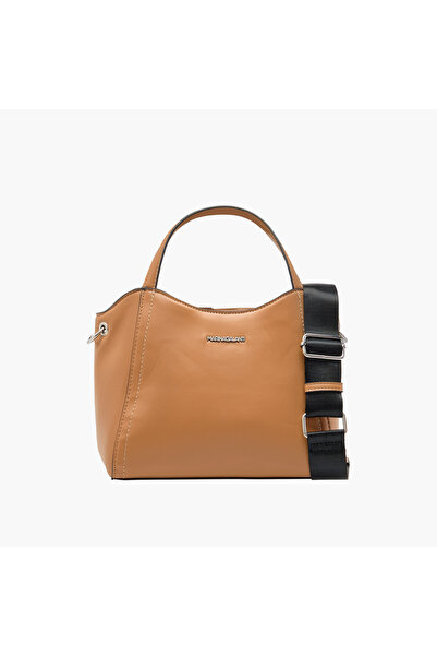Marina Galanti Solid Tote Bag with Double Handle and Adjustable Strap