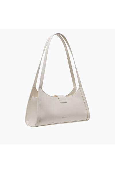 Marina Galanti Solid Shoulder Bag with Double Handle and Magnetic Closure